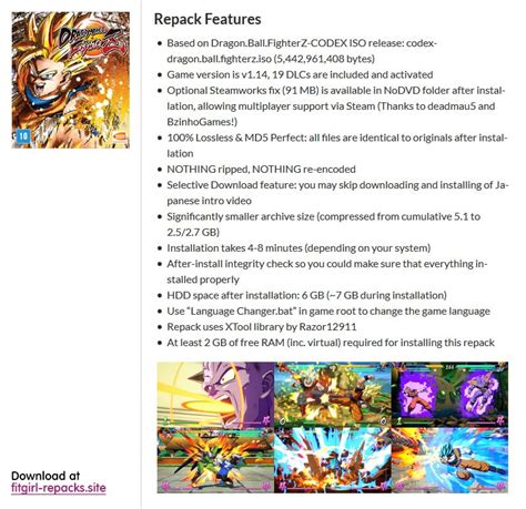dragon ball repack|Dragon Ball FighterZ (v1.14 + 19 DLCs .